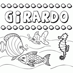 Dibujos de los nombres. Nombre Girardo para pintar, colorear e imprimir