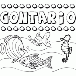 Dibujos de los nombres. Nombre Gontario para pintar, colorear e imprimir