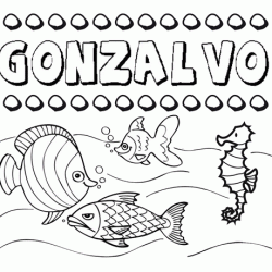 Dibujos de los nombres. Nombre Gonzalvo para pintar, colorear e imprimir