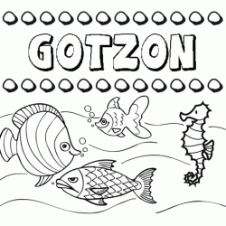 Dibujos de los nombres. Nombre Gotzon para pintar, colorear e imprimir