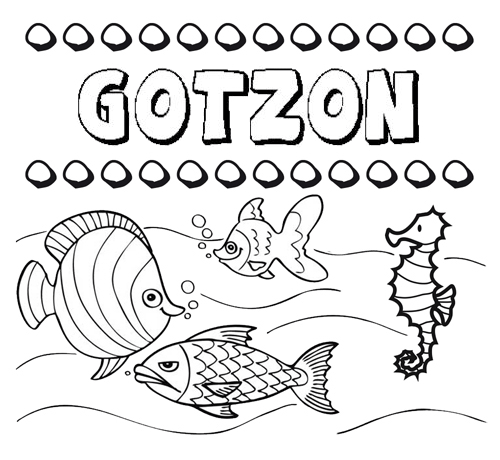Dibujos de los nombres. Nombre Gotzon para pintar, colorear e imprimir