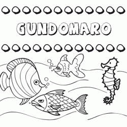 Dibujos de los nombres. Nombre Gundomaro para pintar, colorear e imprimir