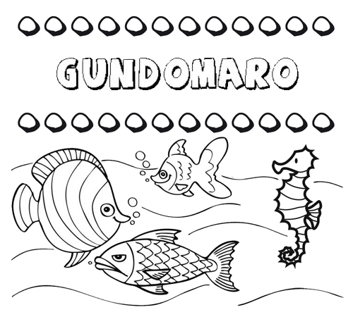 Dibujos de los nombres. Nombre Gundomaro para pintar, colorear e imprimir