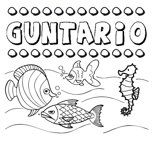 Dibujos de los nombres. Nombre Guntario para pintar, colorear e imprimir