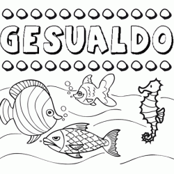 Dibujos de los nombres. Nombre Gesualdo para pintar, colorear e imprimir