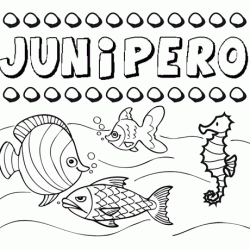 Dibujos de los nombres. Nombre Junípero para pintar, colorear e imprimir