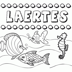 Dibujos de los nombres. Nombre Laertes para pintar, colorear e imprimir