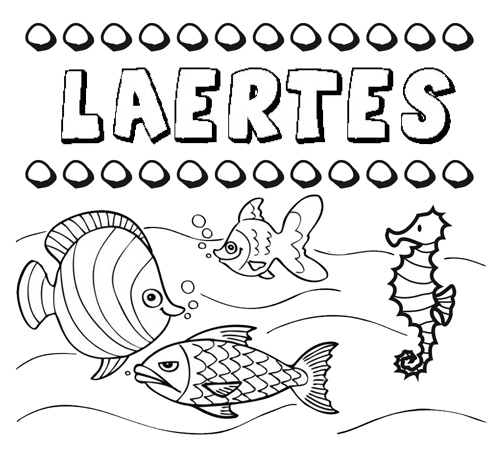 Dibujos de los nombres. Nombre Laertes para pintar, colorear e imprimir
