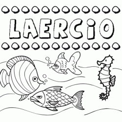 Dibujos de los nombres. Nombre Laercio para pintar, colorear e imprimir
