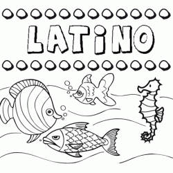 Dibujos de los nombres. Nombre Latino para pintar, colorear e imprimir