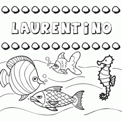 Dibujos de los nombres. Nombre Laurentino para pintar, colorear e imprimir