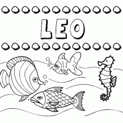 Dibujos de los nombres. Nombre Leo para pintar, colorear e imprimir