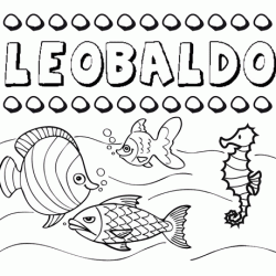 Dibujos de los nombres. Nombre Leobaldo para pintar, colorear e imprimir