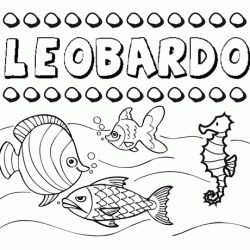 Dibujos de los nombres. Nombre Leobardo para pintar, colorear e imprimir