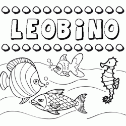 Dibujos de los nombres. Nombre Leobino para pintar, colorear e imprimir