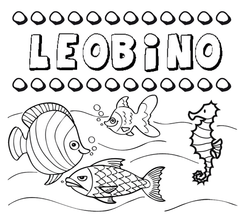 Dibujos de los nombres. Nombre Leobino para pintar, colorear e imprimir