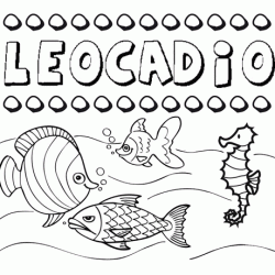 Dibujos de los nombres. Nombre Leocadio para pintar, colorear e imprimir