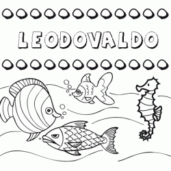 Dibujos de los nombres. Nombre Leodovaldo para pintar, colorear e imprimir