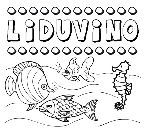 Dibujos de los nombres. Nombre Liduvino para pintar, colorear e imprimir