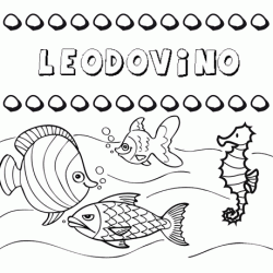 Dibujos de los nombres. Nombre Leodovino para pintar, colorear e imprimir