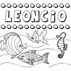 Dibujos de los nombres. Nombre Leoncio para pintar, colorear e imprimir
