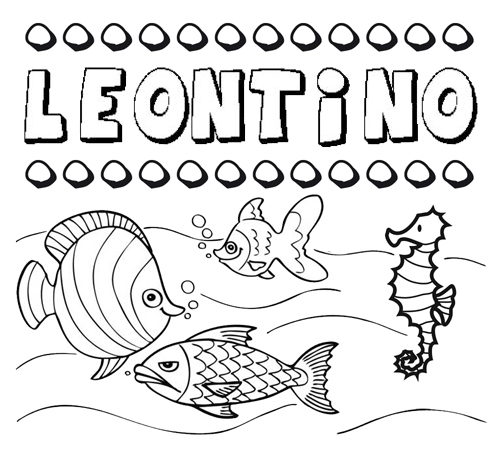 Dibujos de los nombres. Nombre Leontino para pintar, colorear e imprimir