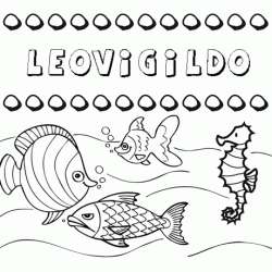 Dibujos de los nombres. Nombre Leovigildo para pintar, colorear e imprimir
