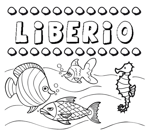Dibujos de los nombres. Nombre Liberio para pintar, colorear e imprimir