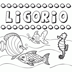 Dibujos de los nombres. Nombre Ligorio para pintar, colorear e imprimir