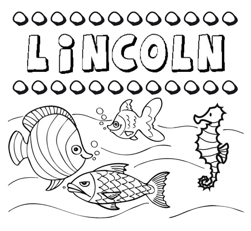 Dibujos de los nombres. Nombre Lincoln para pintar, colorear e imprimir