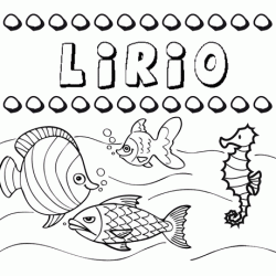 Dibujos de los nombres. Nombre Lirio para pintar, colorear e imprimir