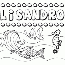 Dibujos de los nombres. Nombre Lisandro para pintar, colorear e imprimir