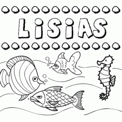 Dibujos de los nombres. Nombre Lisias para pintar, colorear e imprimir