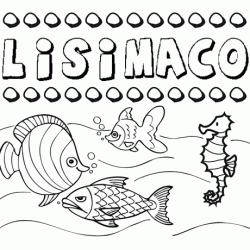 Dibujos de los nombres. Nombre Lisímaco para pintar, colorear e imprimir