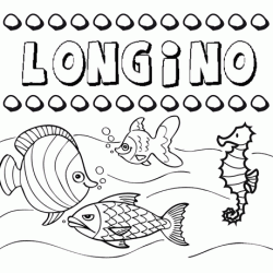 Dibujos de los nombres. Nombre Longino para pintar, colorear e imprimir
