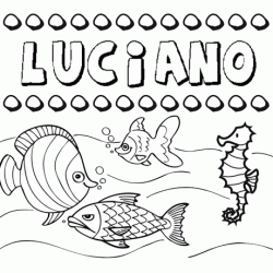 Dibujos de los nombres. Nombre Luciano para pintar, colorear e imprimir