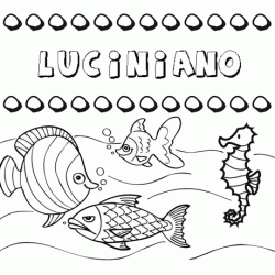 Dibujos de los nombres. Nombre Luciniano para pintar, colorear e imprimir