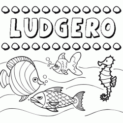 Dibujos de los nombres. Nombre Ludgero para pintar, colorear e imprimir