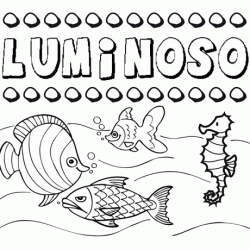 Dibujos de los nombres. Nombre Luminoso para pintar, colorear e imprimir