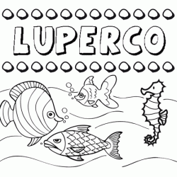 Dibujos de los nombres. Nombre Luperco para pintar, colorear e imprimir