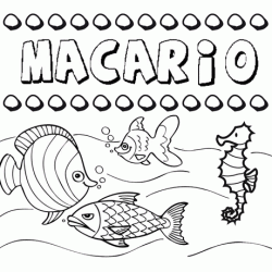 Dibujos de los nombres. Nombre Macario para pintar, colorear e imprimir