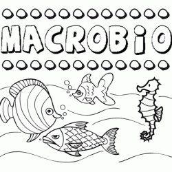 Dibujos de los nombres. Nombre Macrobio para pintar, colorear e imprimir