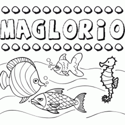 Dibujos de los nombres. Nombre Maglorio para pintar, colorear e imprimir