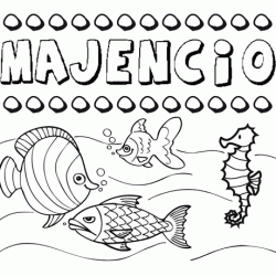 Dibujos de los nombres. Nombre Majencio para pintar, colorear e imprimir