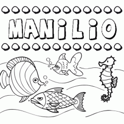 Dibujos de los nombres. Nombre Manilio para pintar, colorear e imprimir
