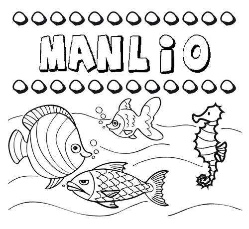 Dibujos de los nombres. Nombre Manlio para pintar, colorear e imprimir