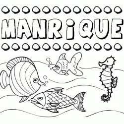 Dibujos de los nombres. Nombre Manrique para pintar, colorear e imprimir