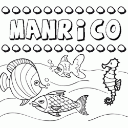 Dibujos de los nombres. Nombre Manrico para pintar, colorear e imprimir