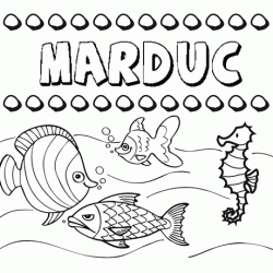 Dibujos de los nombres. Nombre Marduc para pintar, colorear e imprimir