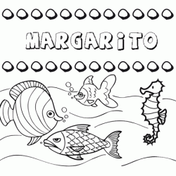 Dibujos de los nombres. Nombre Margarito para pintar, colorear e imprimir